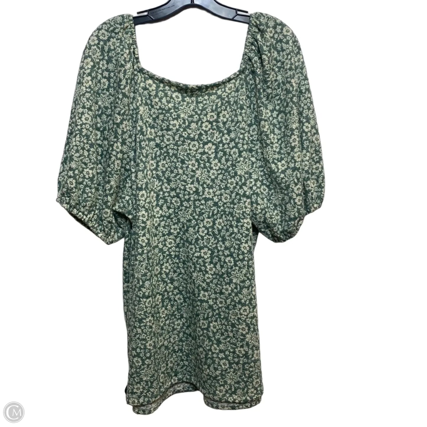 Top Short Sleeve By Cato In Cream & Green, Size: 1x
