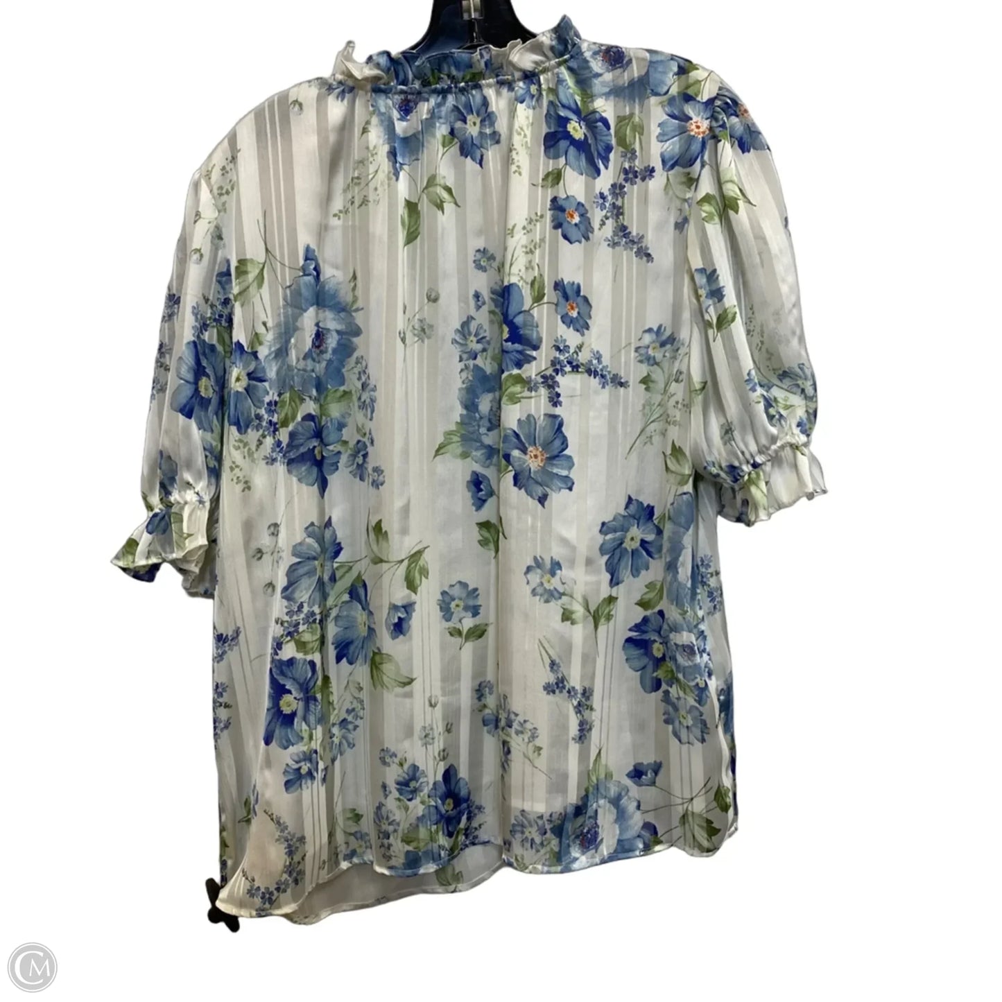 Blouse Short Sleeve By Maison Damelie In White, Size: Xl