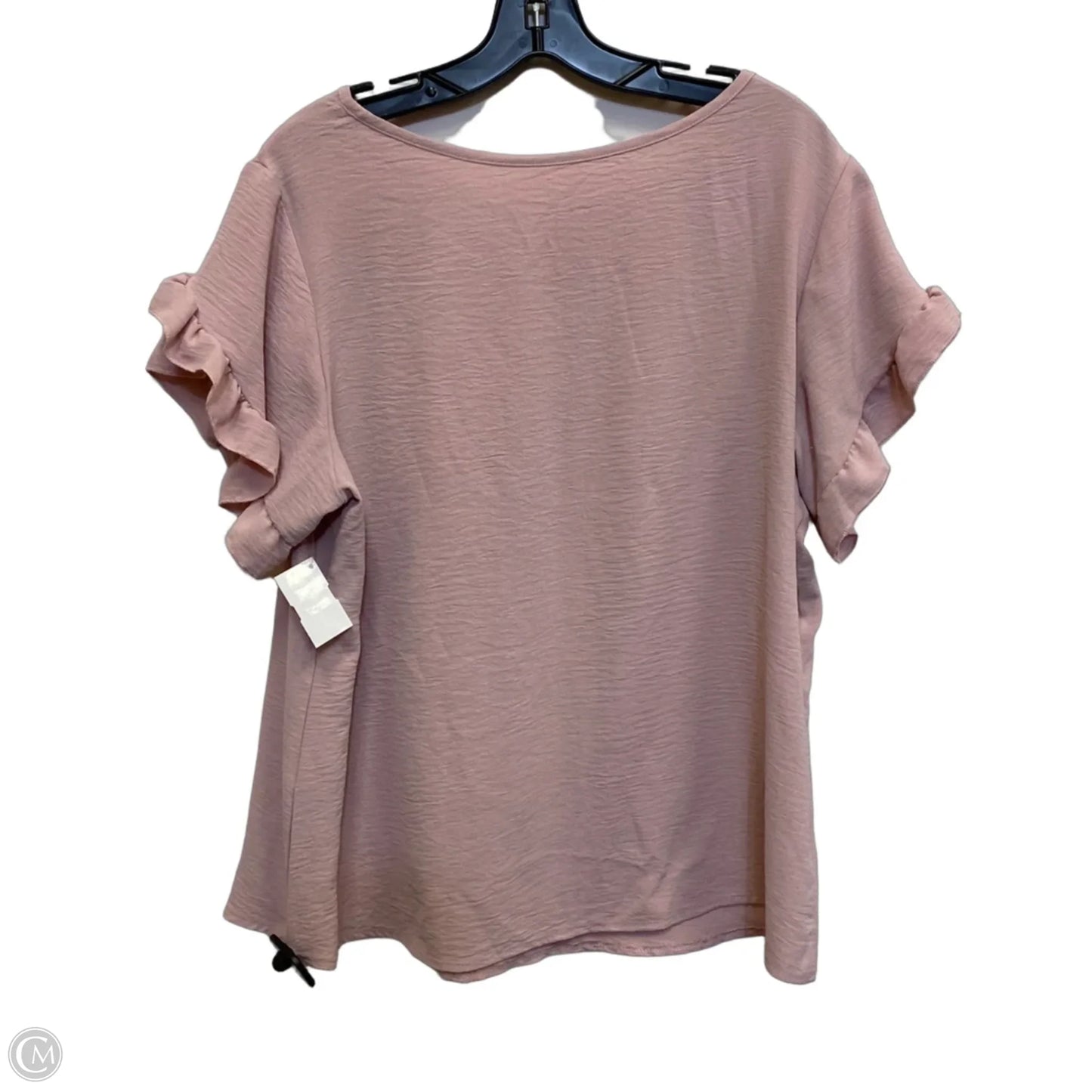 Top Short Sleeve By Shein In Pink, Size: Xl