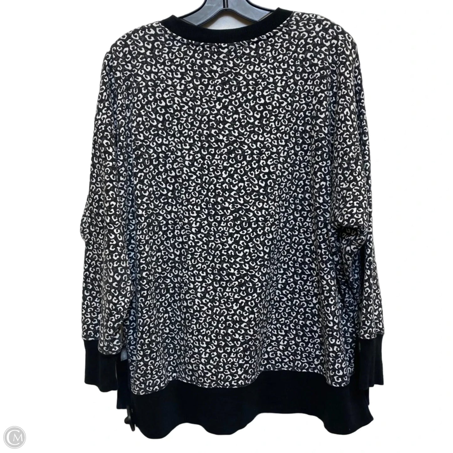 Sweatshirt Crewneck By Crown And Ivy In Black & White, Size: S