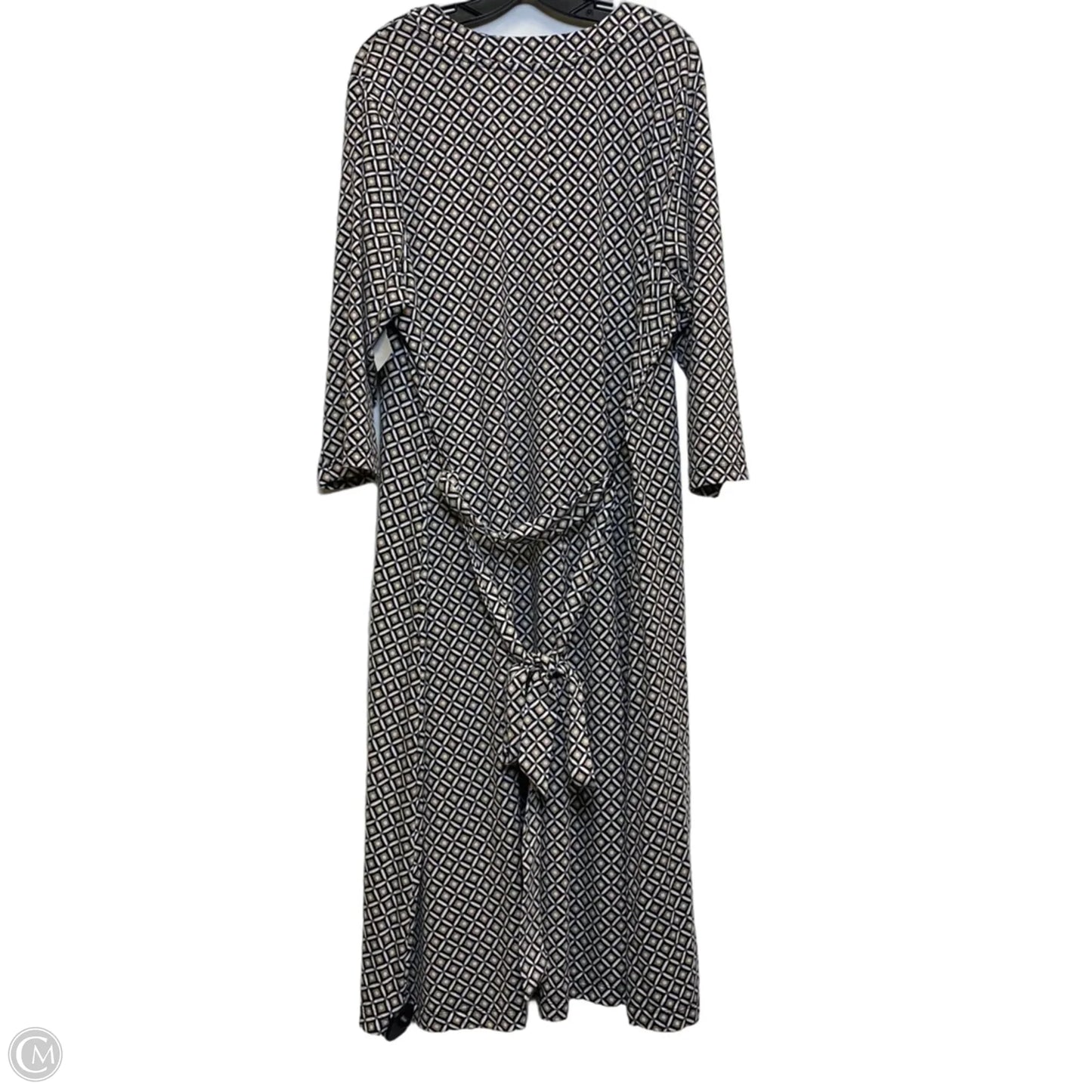 Dress Casual Midi By Croft And Barrow In Black & Tan, Size: 2x