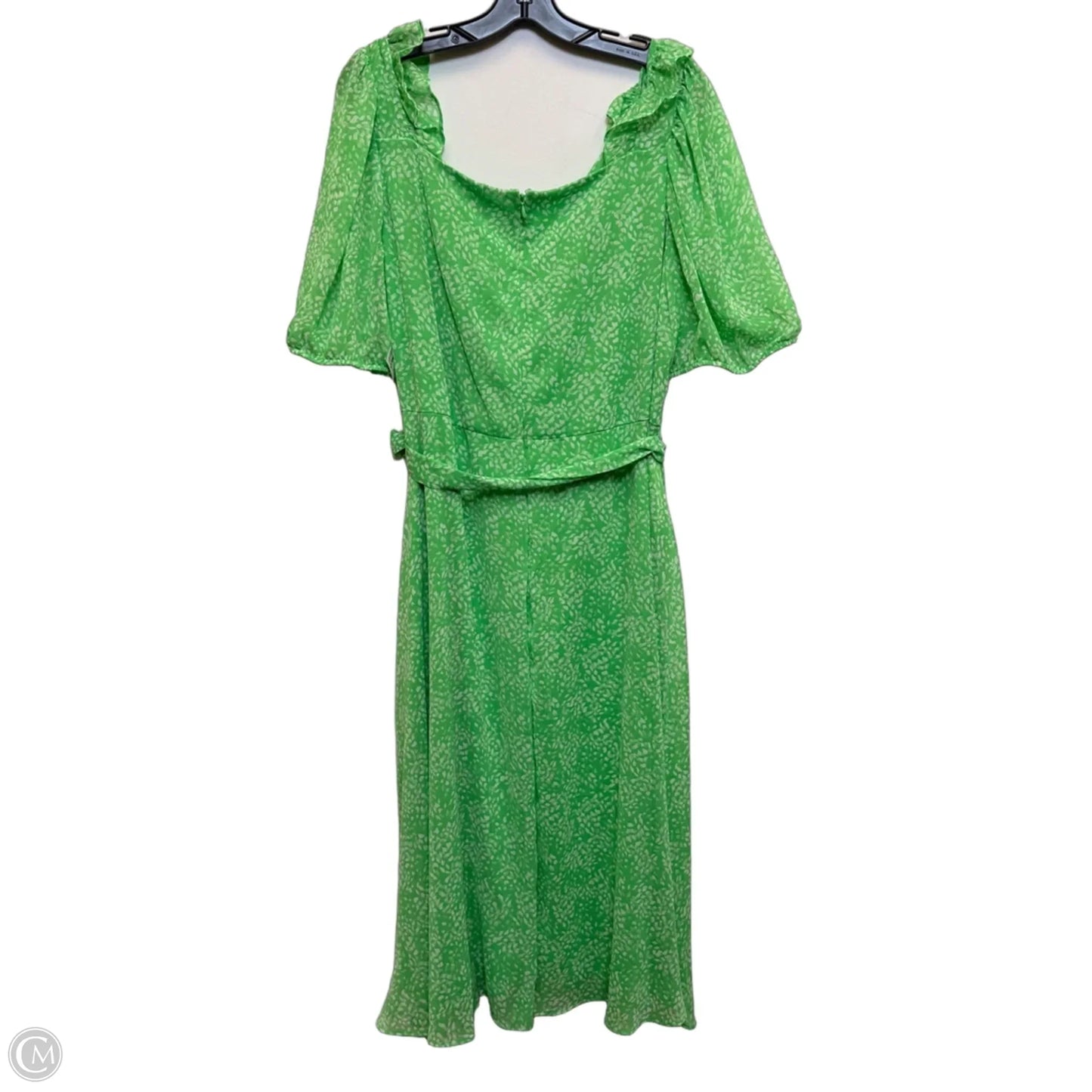 Dress Casual Midi By Dkny In Green & White, Size: Xl