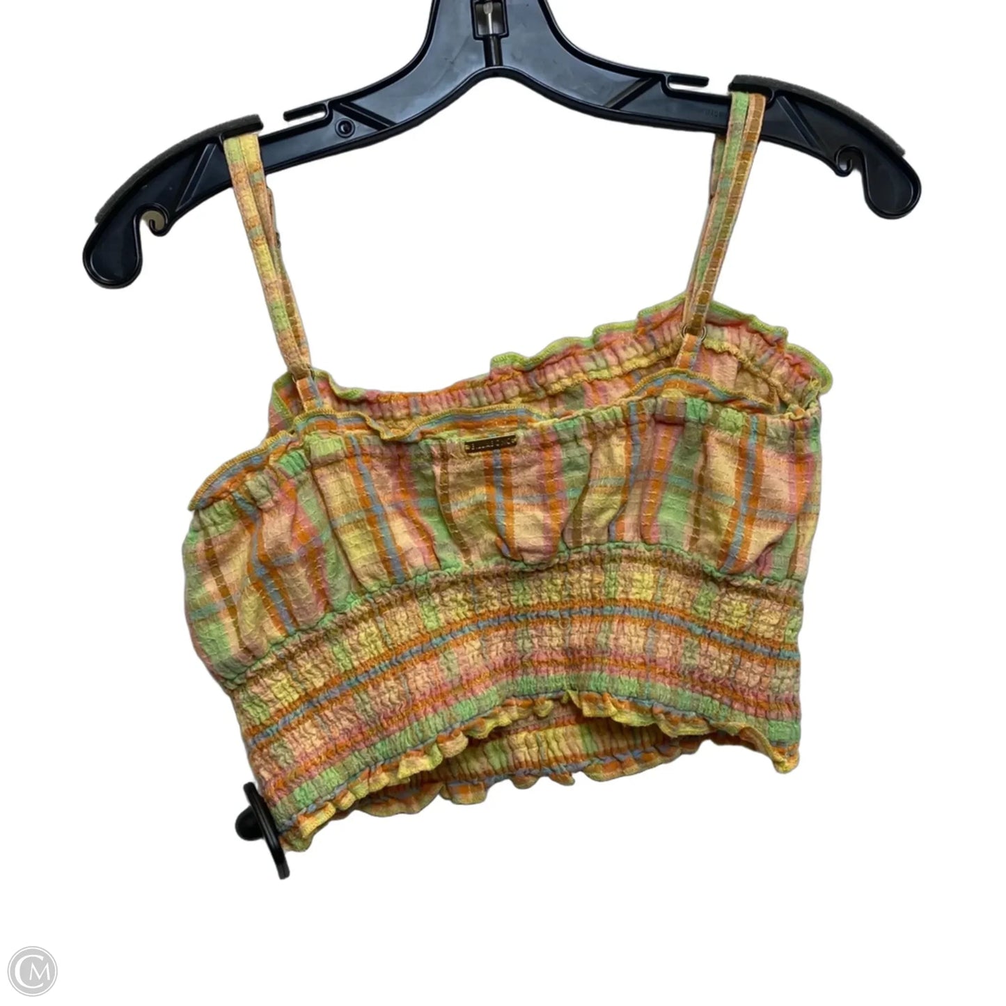 Top Sleeveless By Billabong In Green & Yellow, Size: L