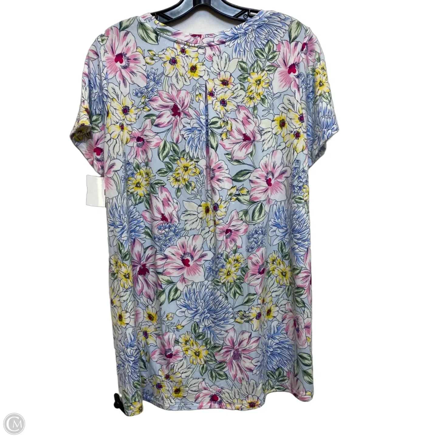 Top Short Sleeve By Crown And Ivy In Blue & Pink, Size: L