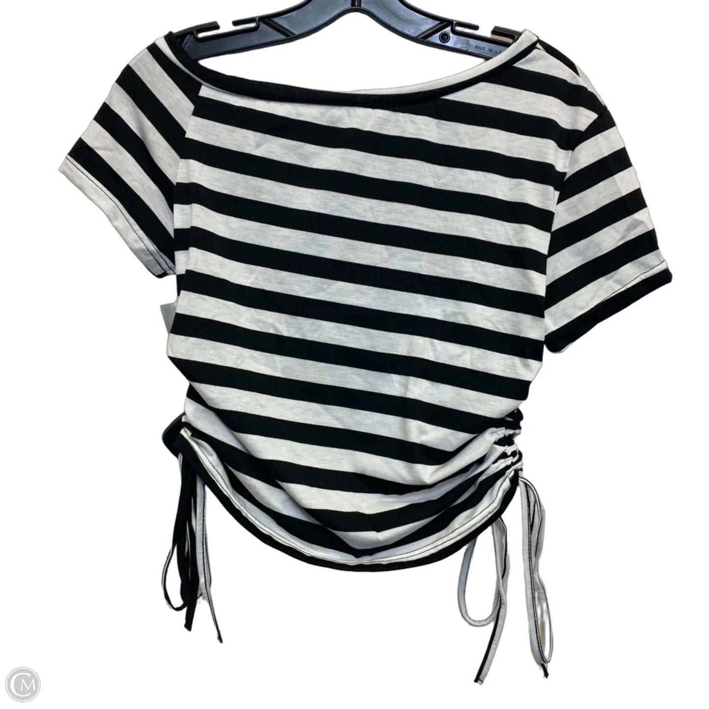 Top Short Sleeve By Romwe In Black & White, Size: L