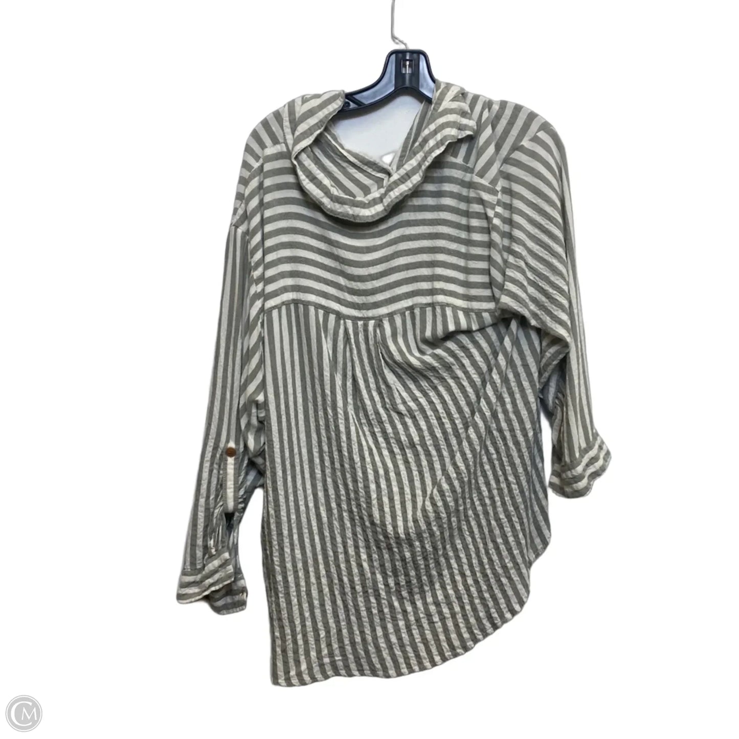 Top 3/4 Sleeve By Jane And Delancey In Cream & Green, Size: 2x