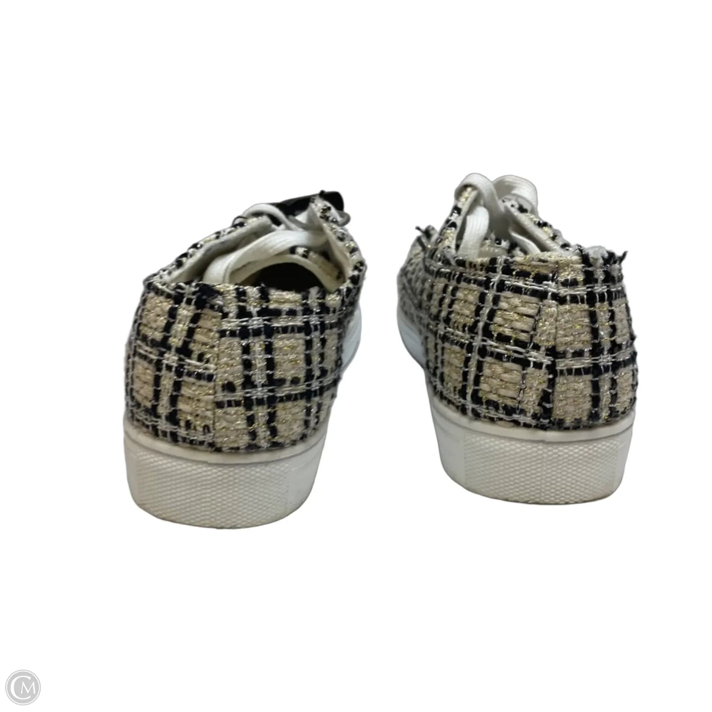 Shoes Sneakers By Cato In Black & Cream, Size: 9