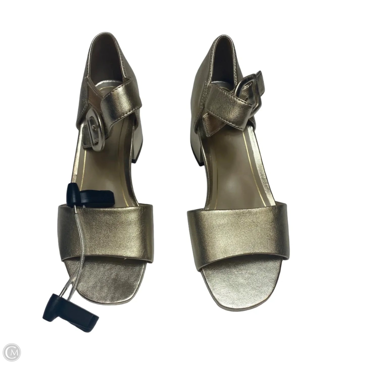 Sandals Heels Block By Vionic In Gold, Size: 7