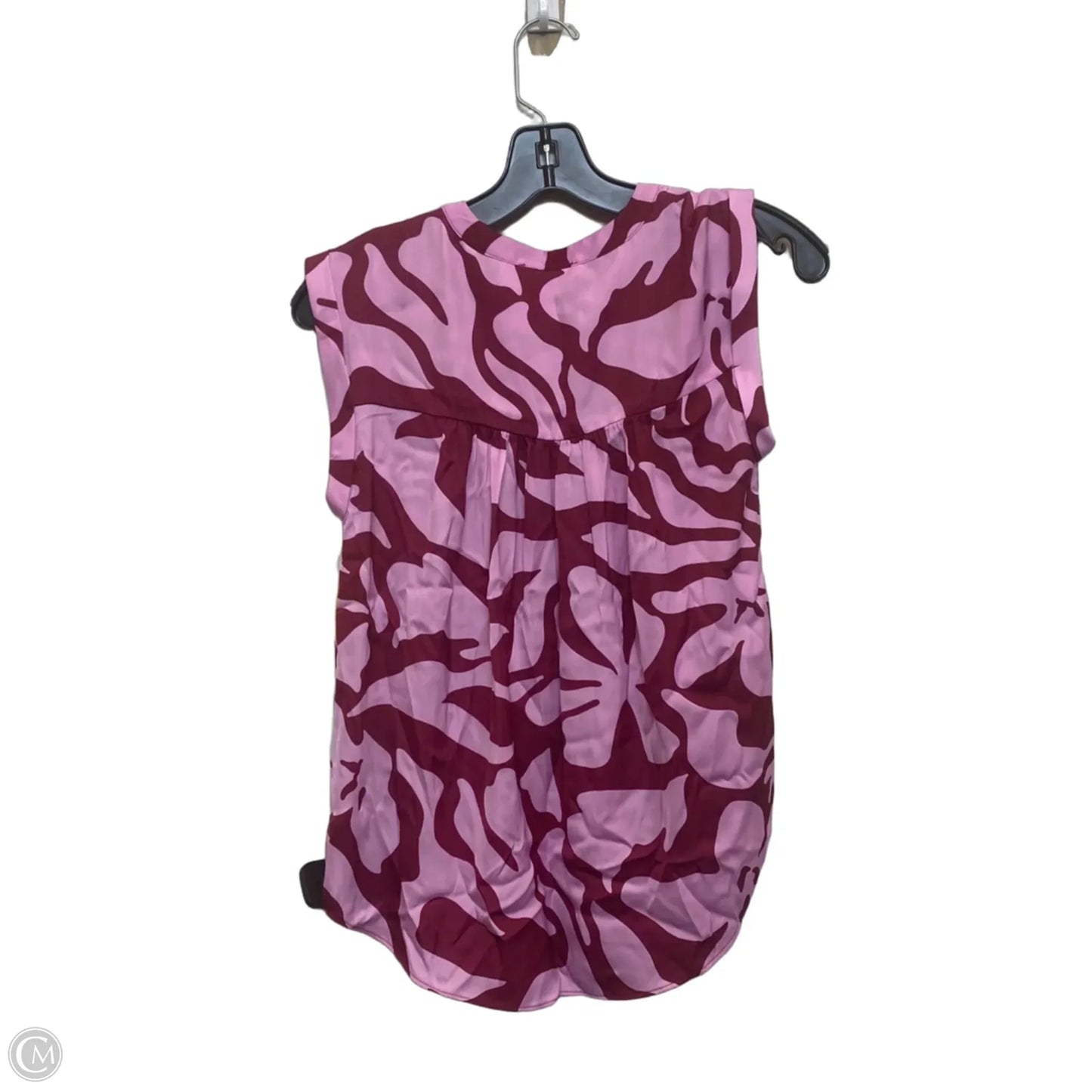 Top Sleeveless By Maison Damelie In Pink & Red, Size: Xs