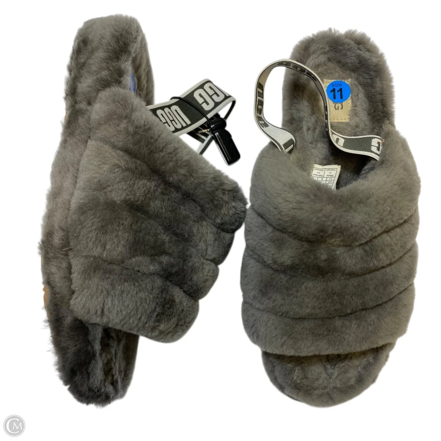 Sandals Designer By Ugg In Grey, Size: 11