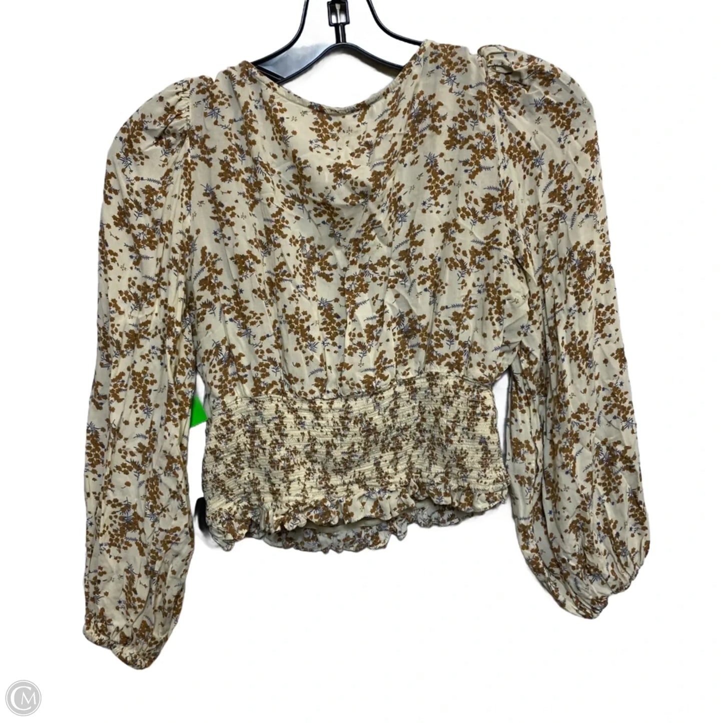 Top Long Sleeve By Grade & Gather In Cream, Size: M