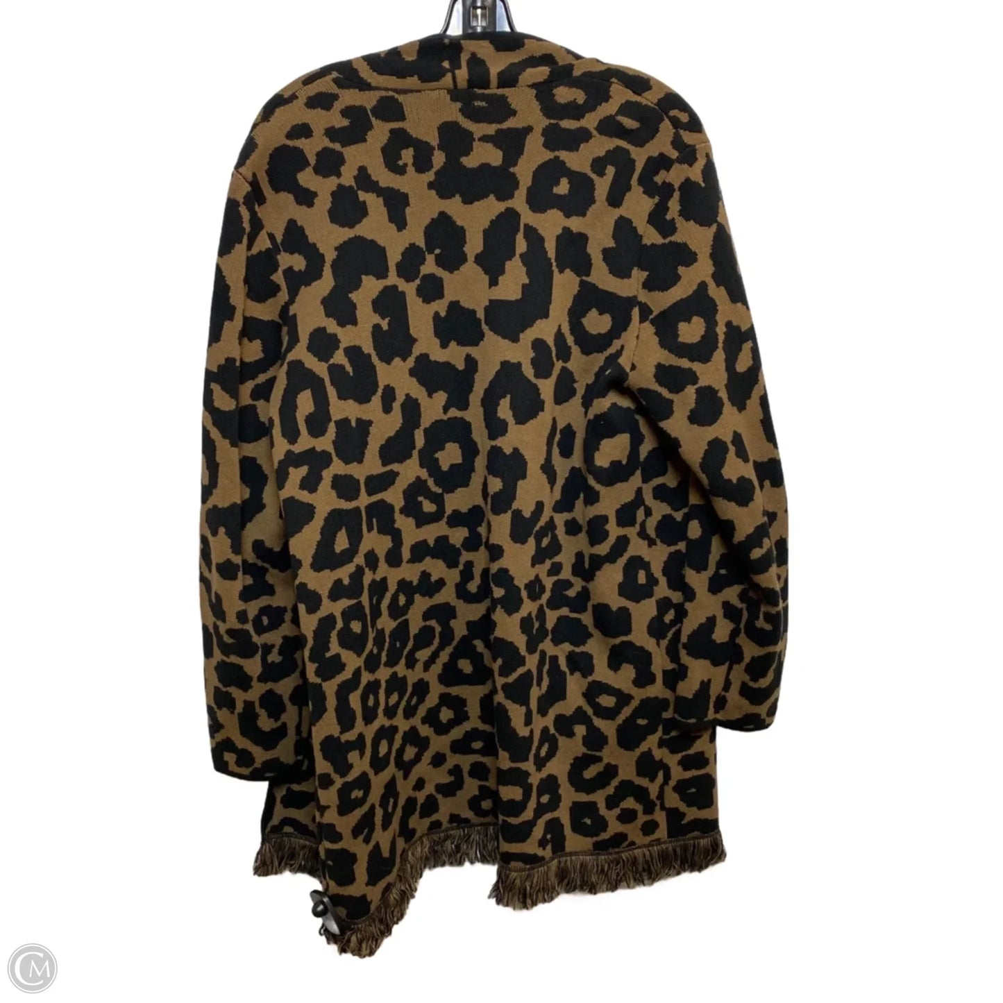 Sweater Cardigan By Chicos In Animal Print, Size: L