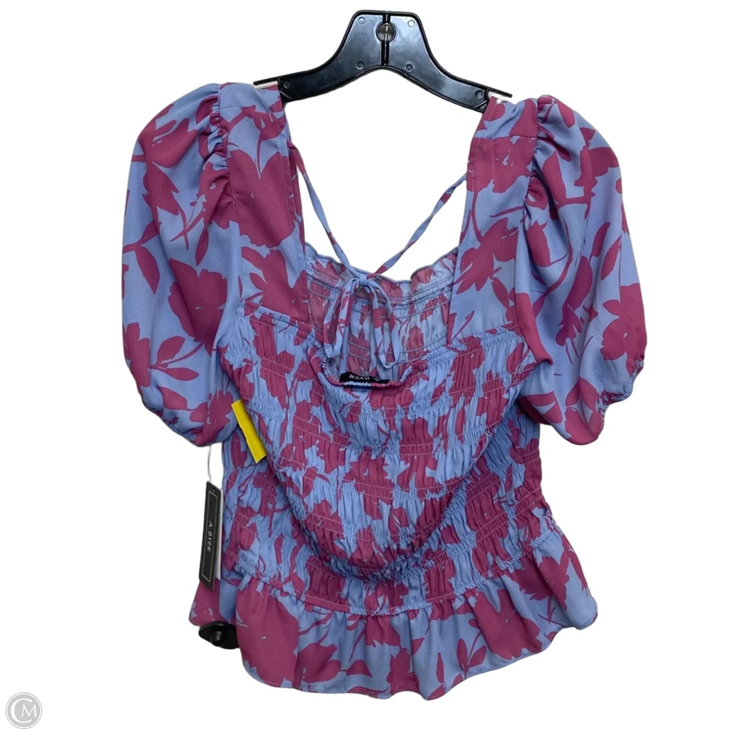 Top Short Sleeve By A Byer In Blue & Purple, Size: L