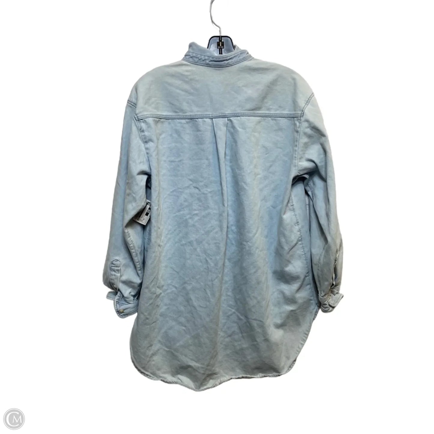 Top Long Sleeve By H&m In Blue Denim, Size: Xs