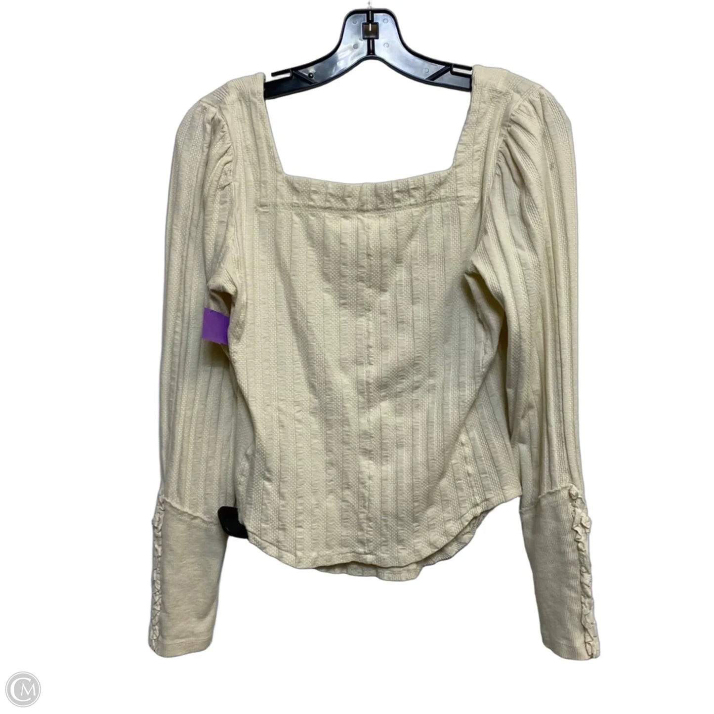 Top Long Sleeve By Free People In Cream, Size: L