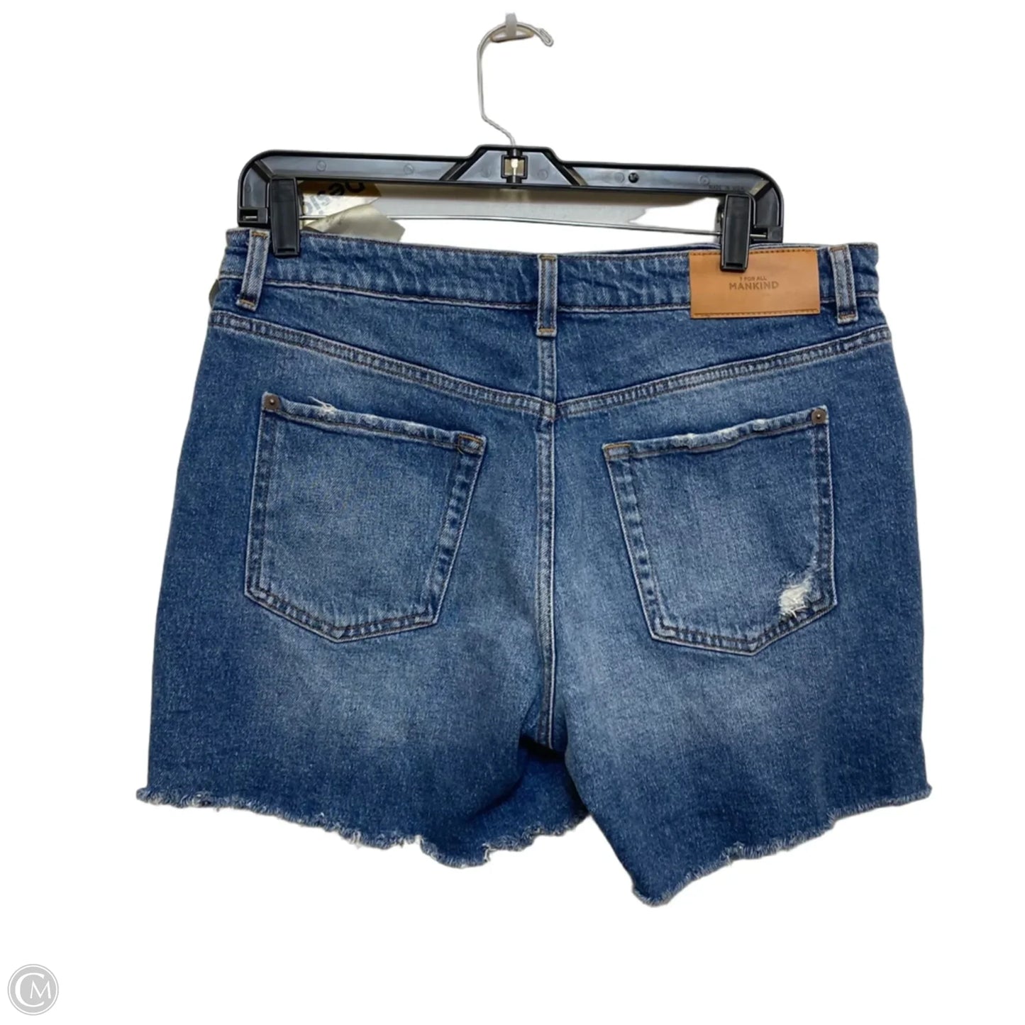 Shorts Designer By 7 For All Mankind In Blue Denim, Size: 6