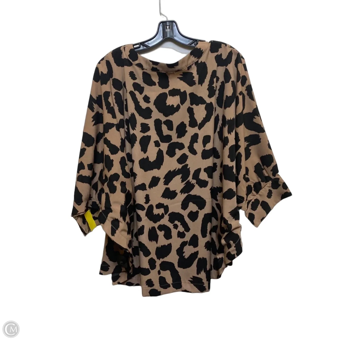 Top 3/4 Sleeve By Jodifl In Black & Brown, Size: L