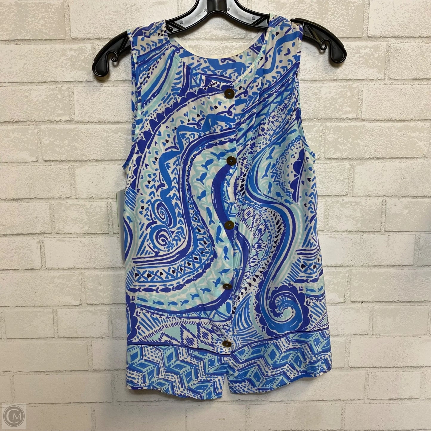 Top Sleeveless Designer By Lilly Pulitzer In Blue, Size: M