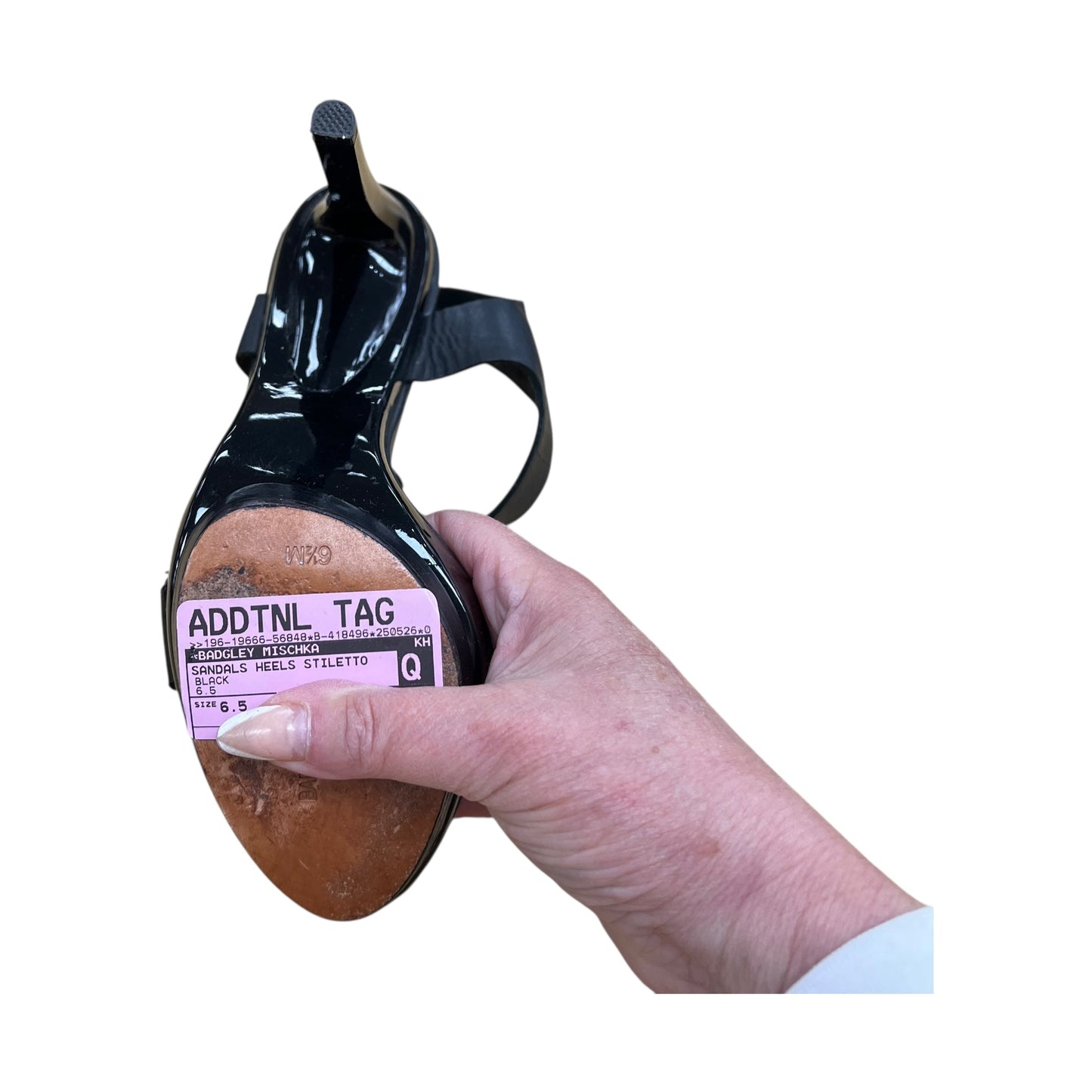 Sandals Heels Stiletto By Badgley Mischka In Black, Size:6.5