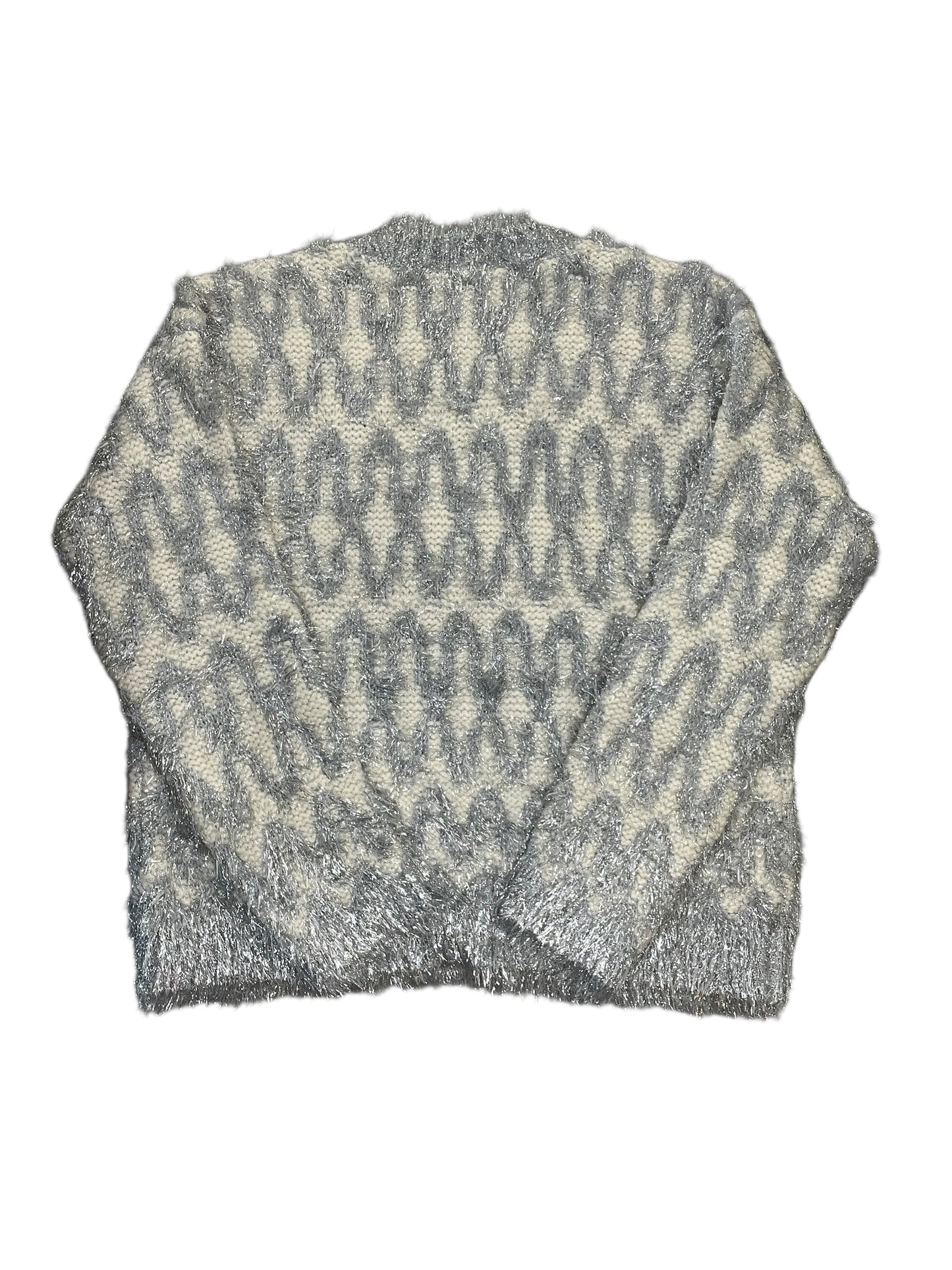 Sweater By Loft In Silver & White, Size:S