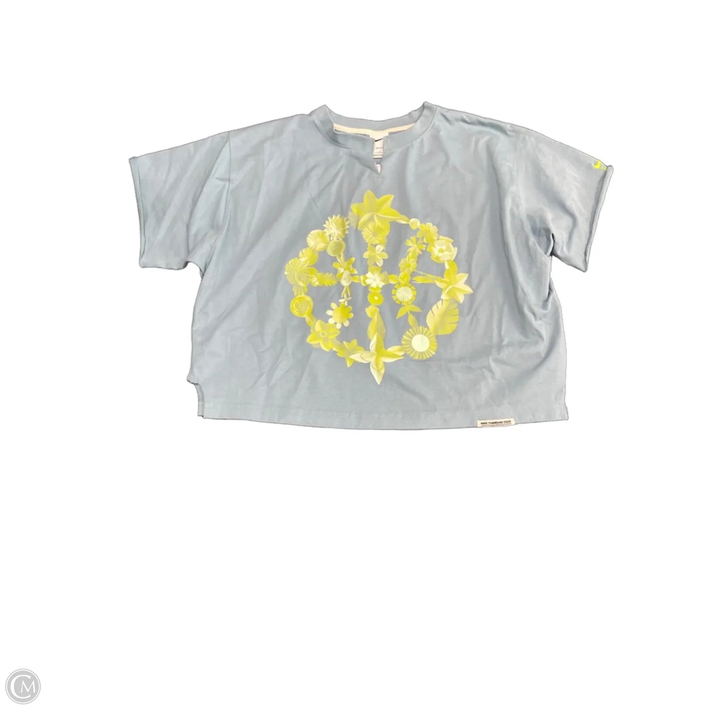 Athletic Top Short Sleeve By Nike In Blue, Size: L