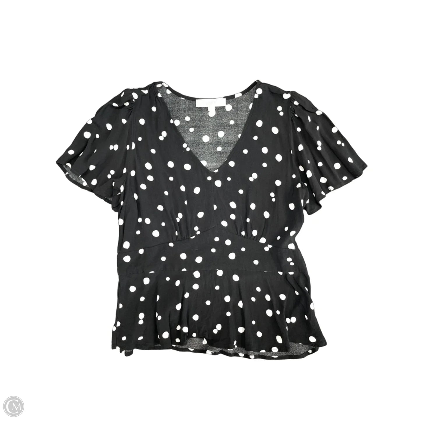 Top Short Sleeve By Loft In Polkadot Pattern, Size: 12