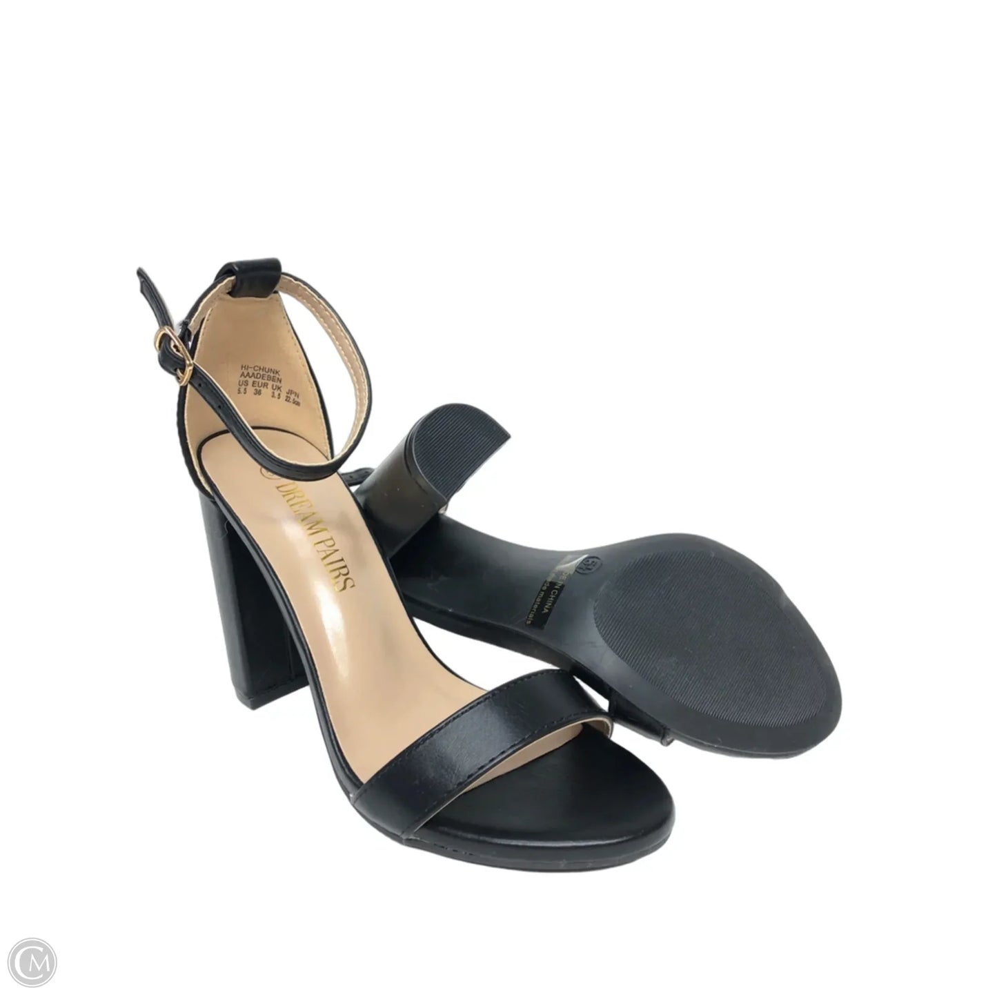 Sandals Heels Block By Dream Pairs In Black, Size: 5.5