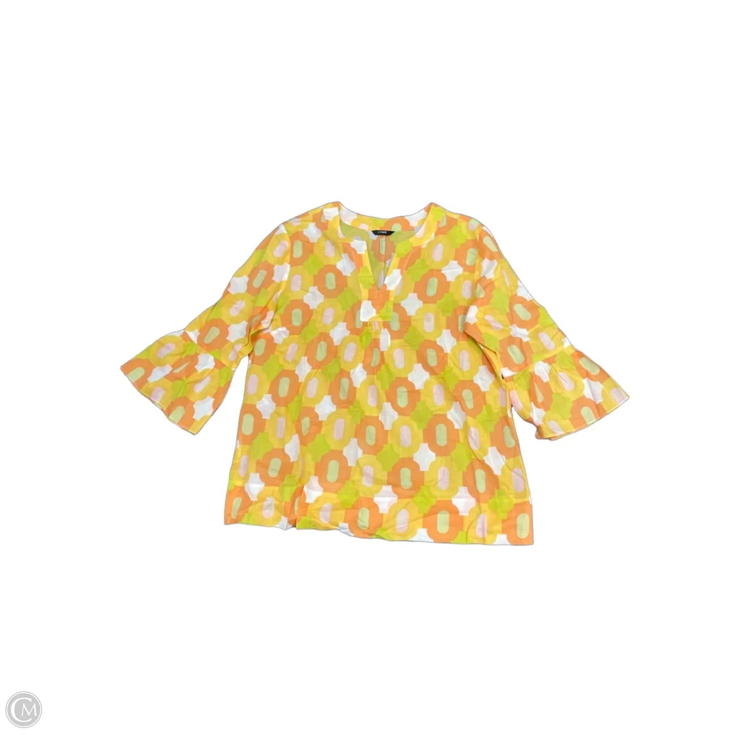 Top 3/4 Sleeve By J. Crew In Yellow, Size: M