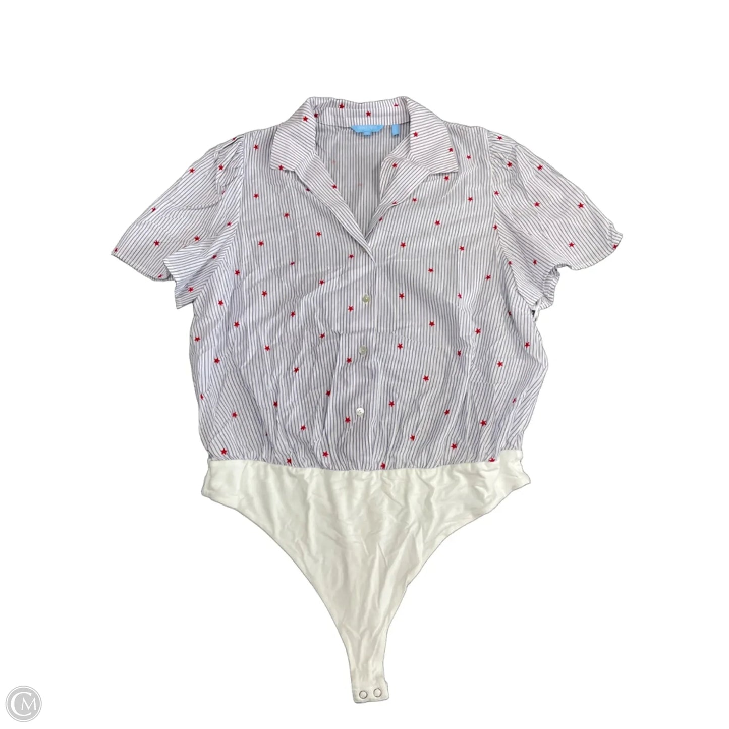 Top Short Sleeve By Draper James In Red & White, Size: 1x