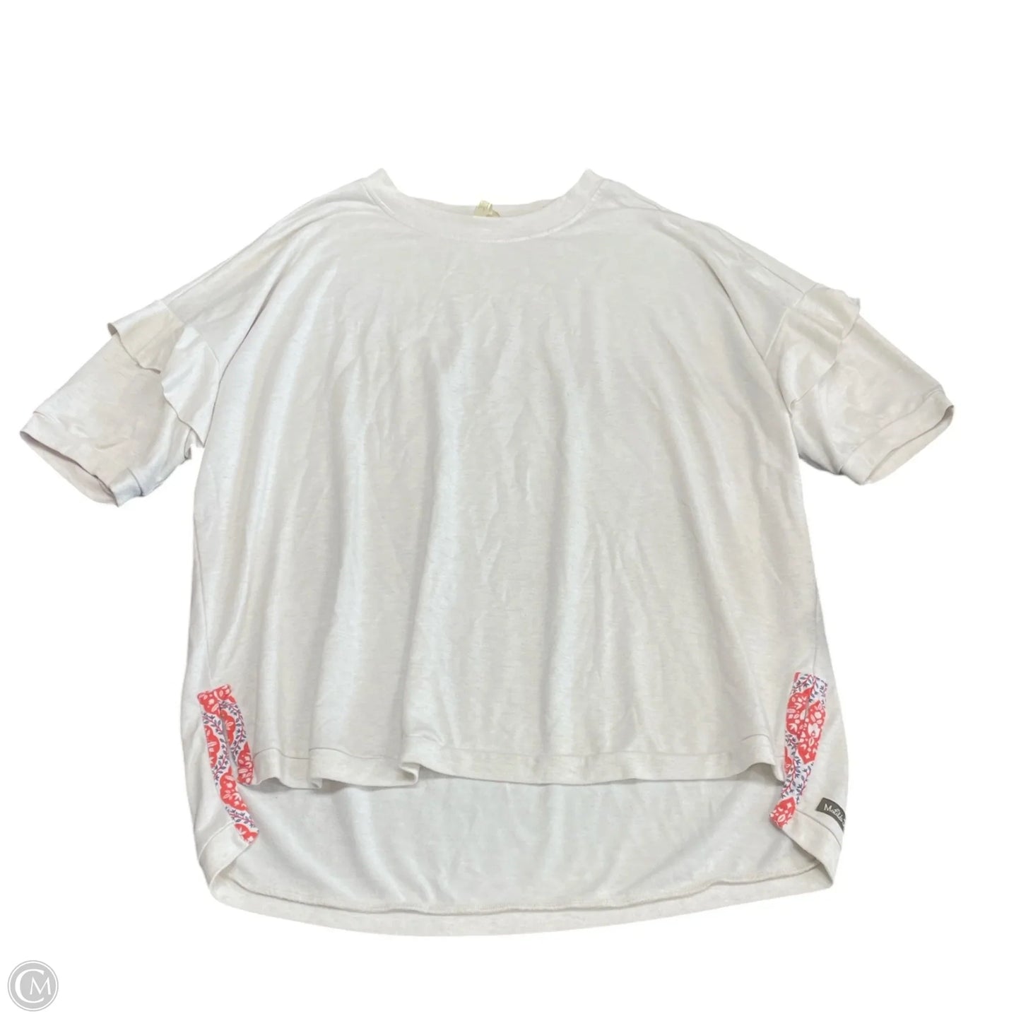 Top Short Sleeve By Matilda Jane In Cream & Orange, Size: 1x