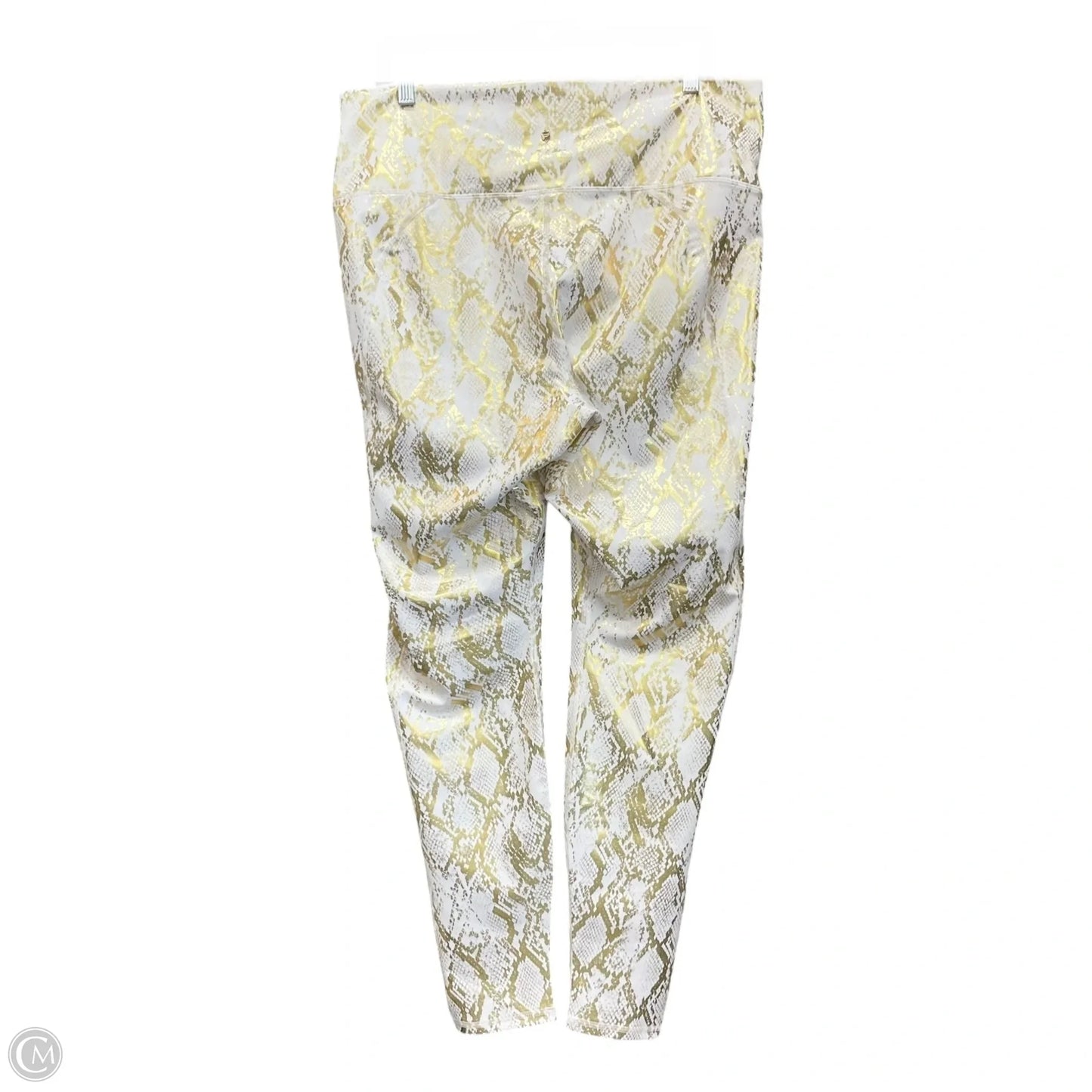 Athletic Leggings By Fabletics In Gold & White, Size: 2x