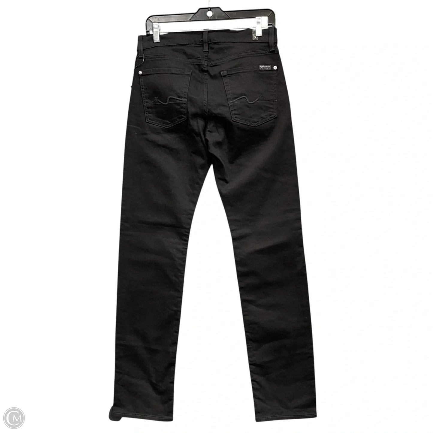 Jeans Straight By 7 For All Mankind In Black Denim, Size: 10