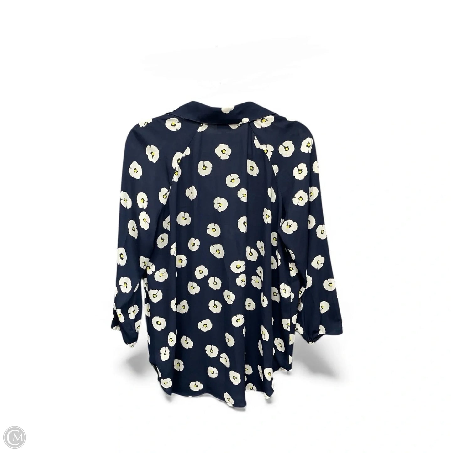 Blouse Long Sleeve By Cabi In Navy, Size: Xs