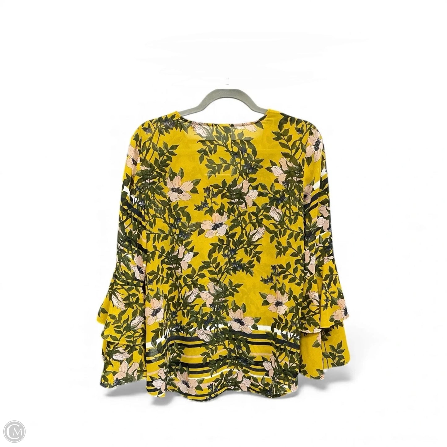 Blouse Long Sleeve By Cabi In Yellow, Size: S