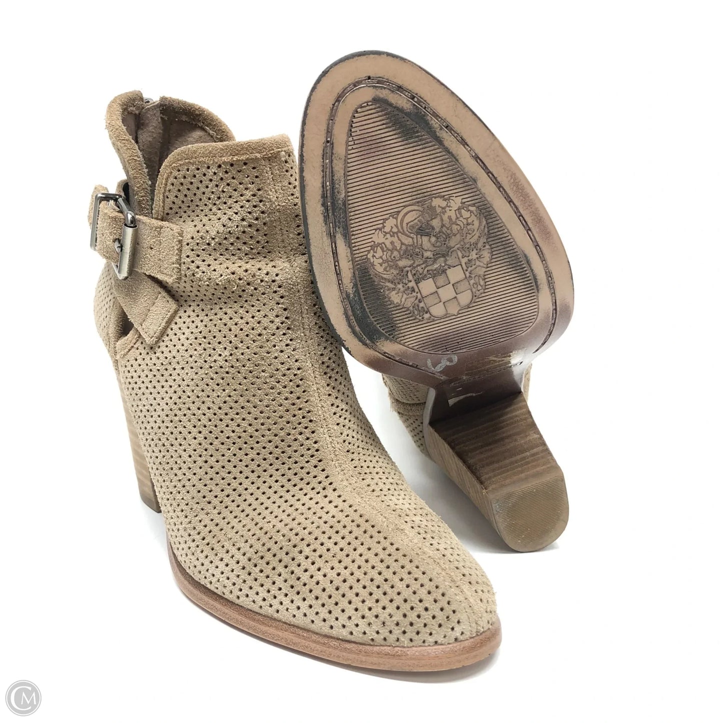 Boots Ankle Heels By Vince Camuto In Tan, Size: 5.5