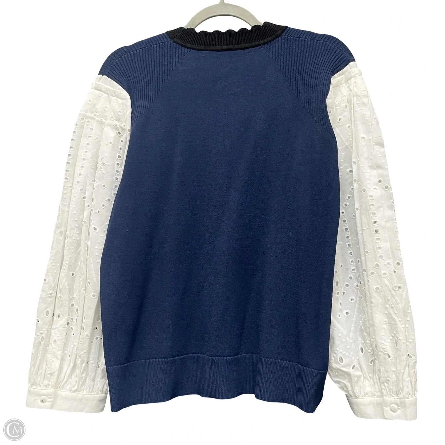Top Long Sleeve By Veronica Beard In Blue & White, Size: Xl