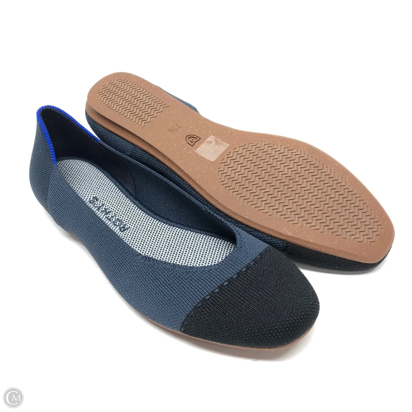 Shoes Flats By Rothys In Black & Blue, Size: 7.5