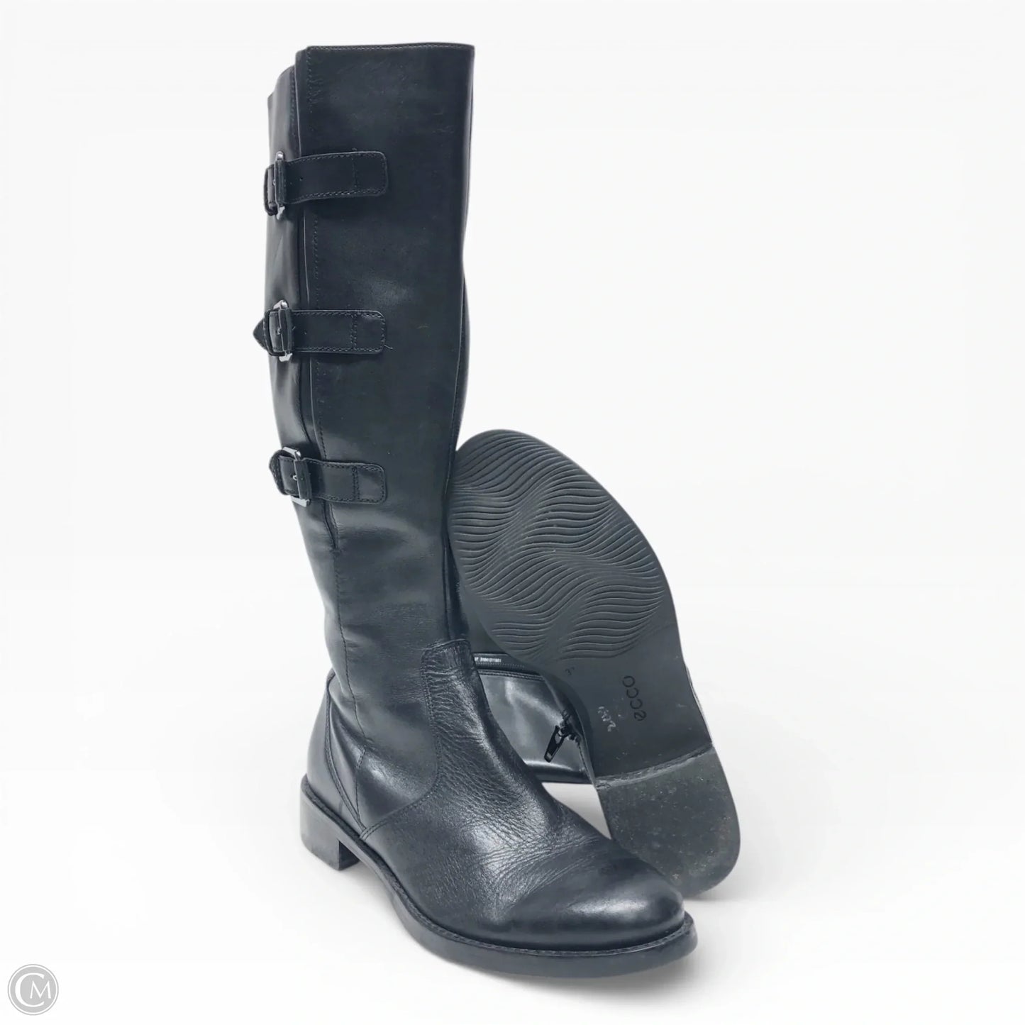 Boots Knee Flats By Ecco In Black, Size: 6.5