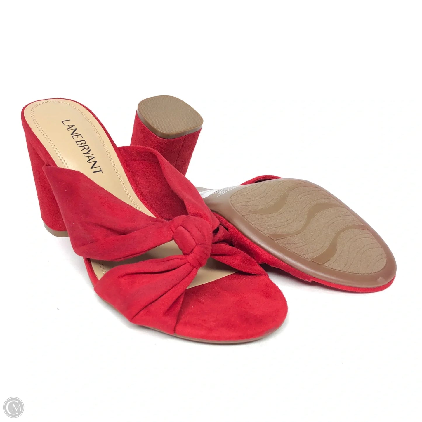 Sandals Heels Block By Lane Bryant In Red, Size: 7