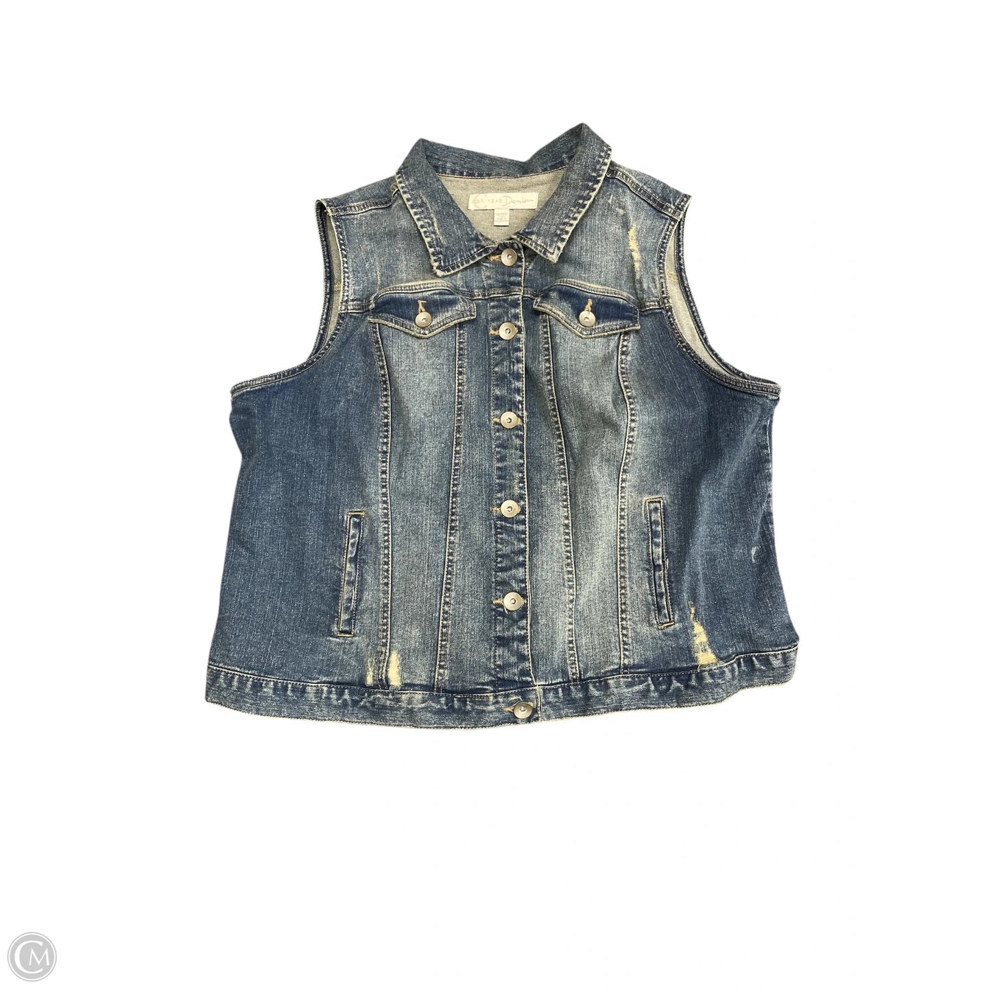 Vest Other By Cato In Blue Denim, Size: 1x