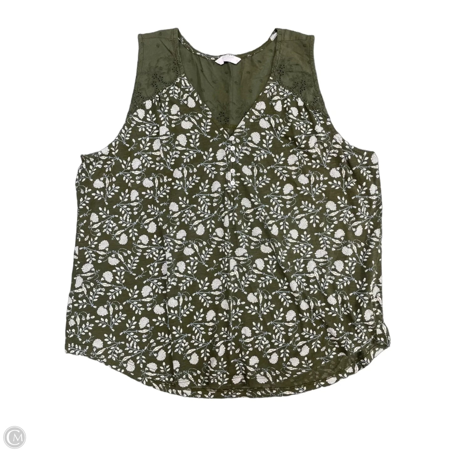 Top Sleeveless By Lucky Brand In Green, Size: 1x