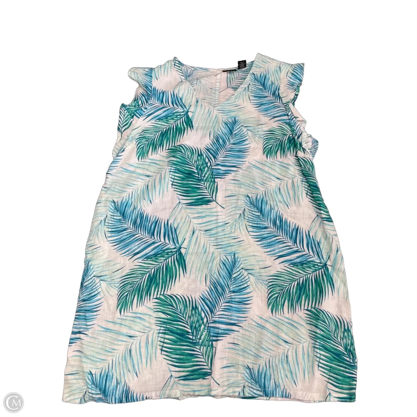 Dress Casual Short By Tahari In Blue & Green, Size: Xl