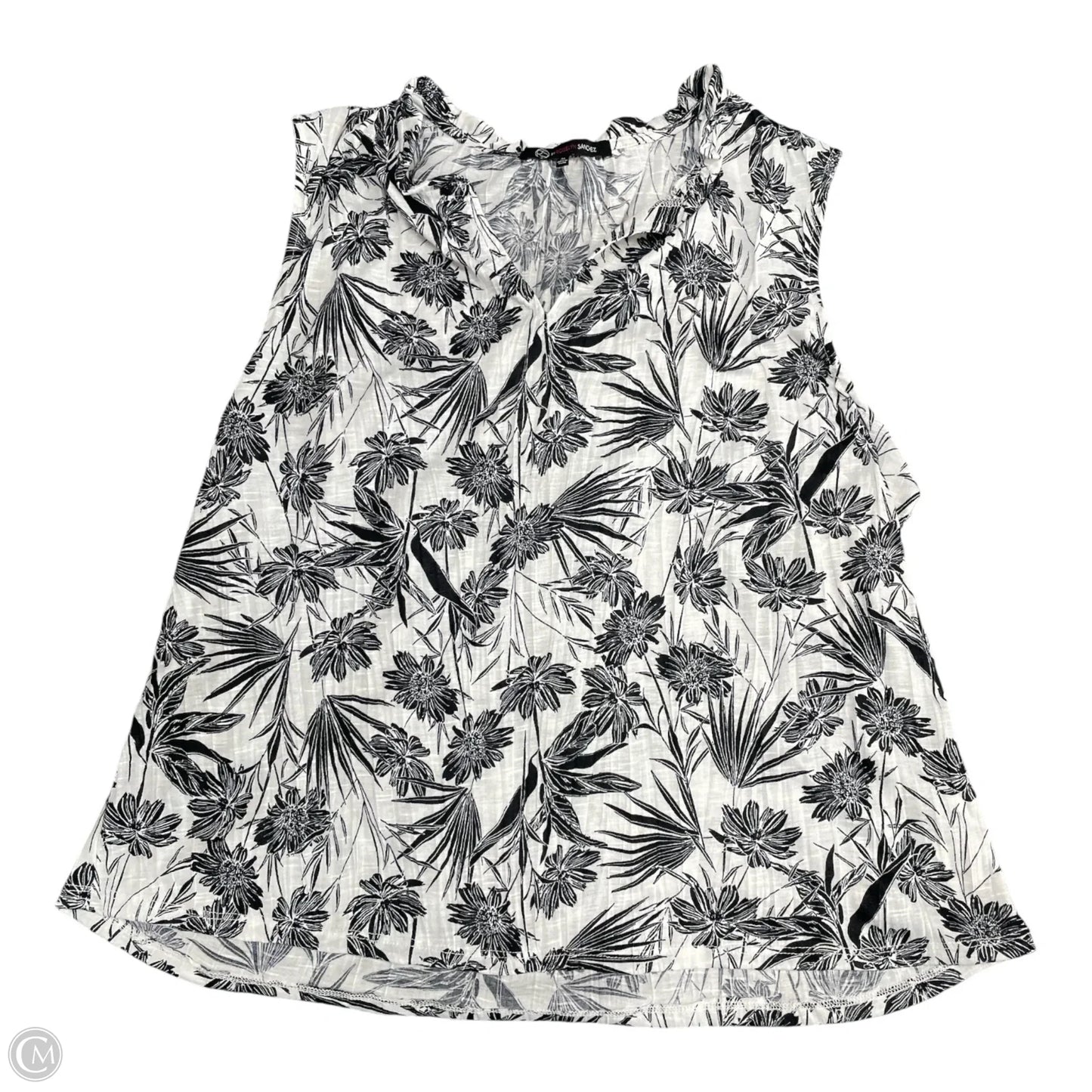 Top Sleeveless By Clothes Mentor In Black & White, Size: Xl