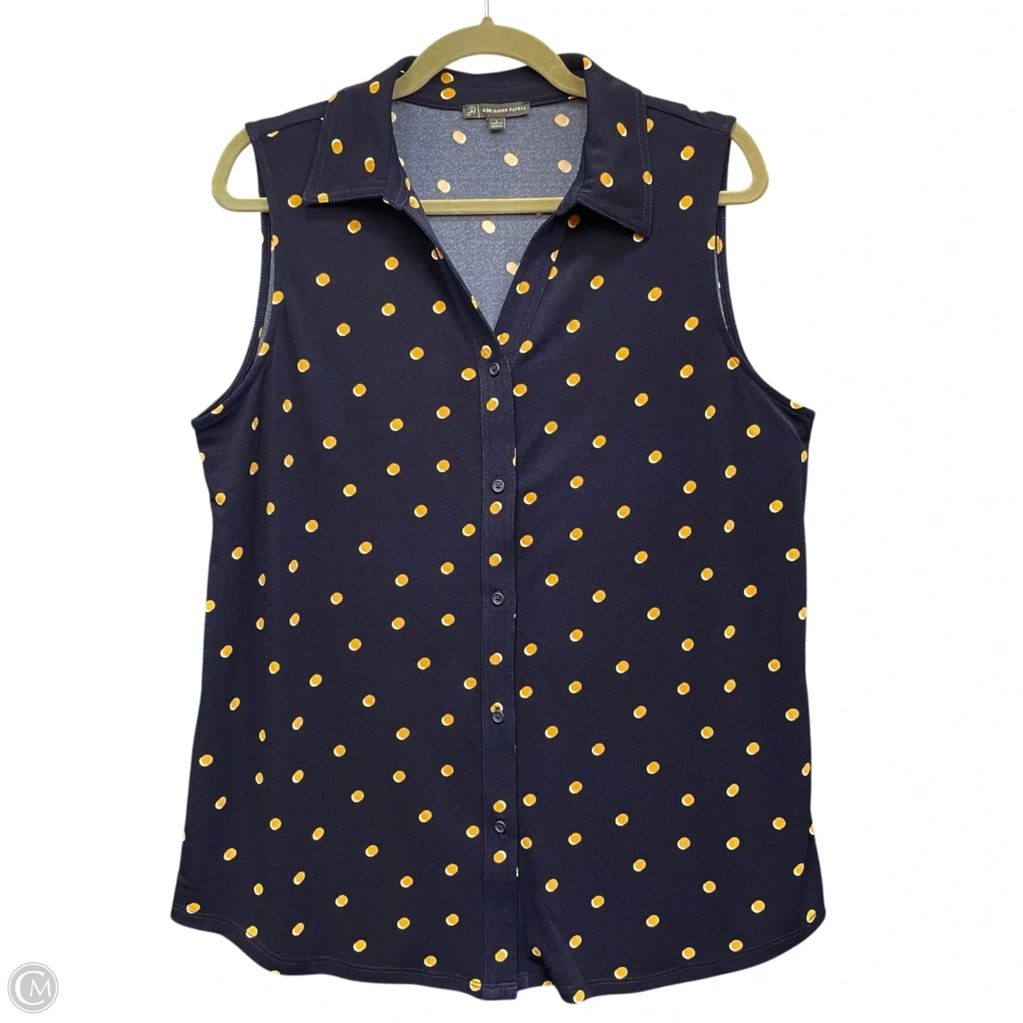 Top Sleeveless By Adrianna Papell In Navy, Size: L