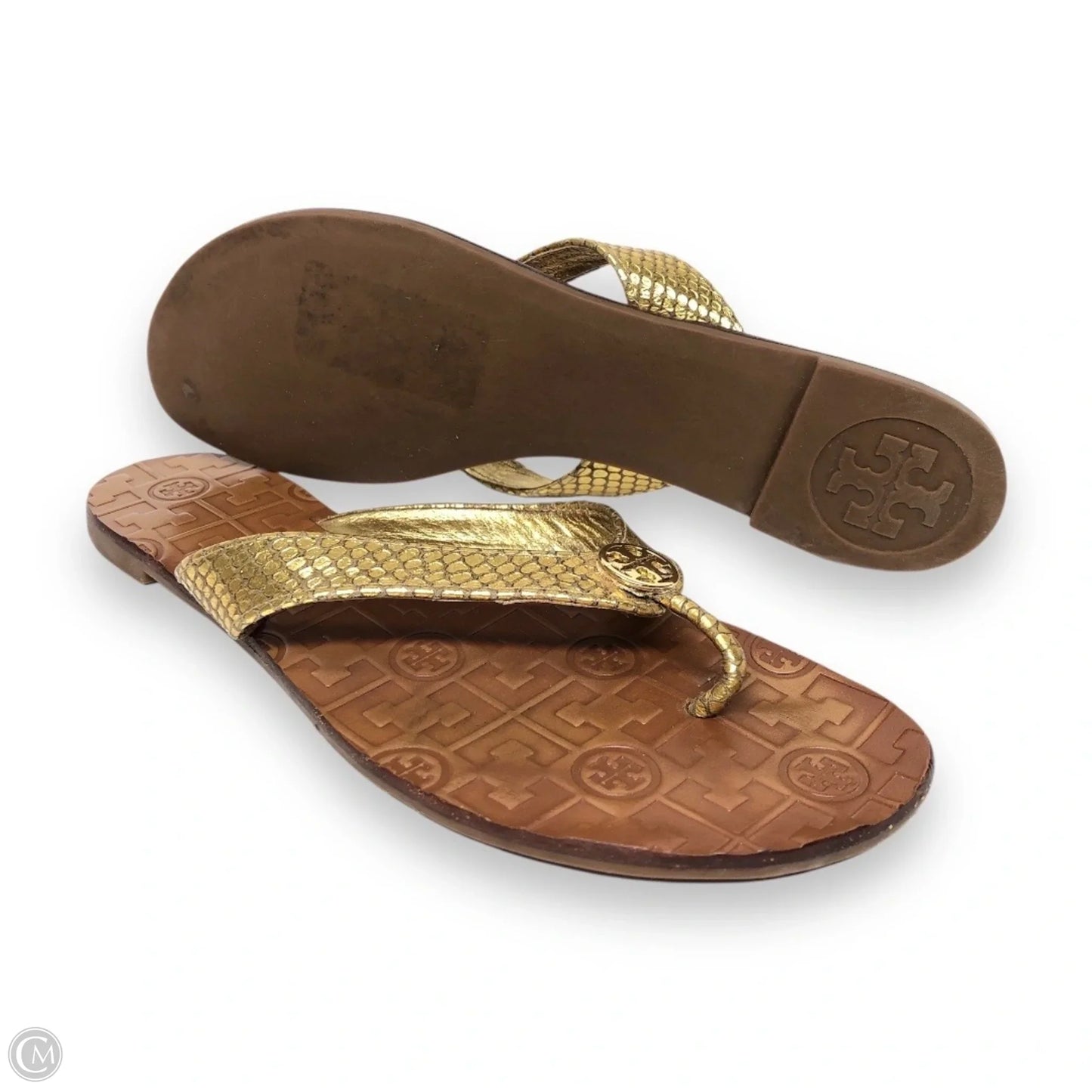 Sandals Designer By Tory Burch In Gold, Size: 7