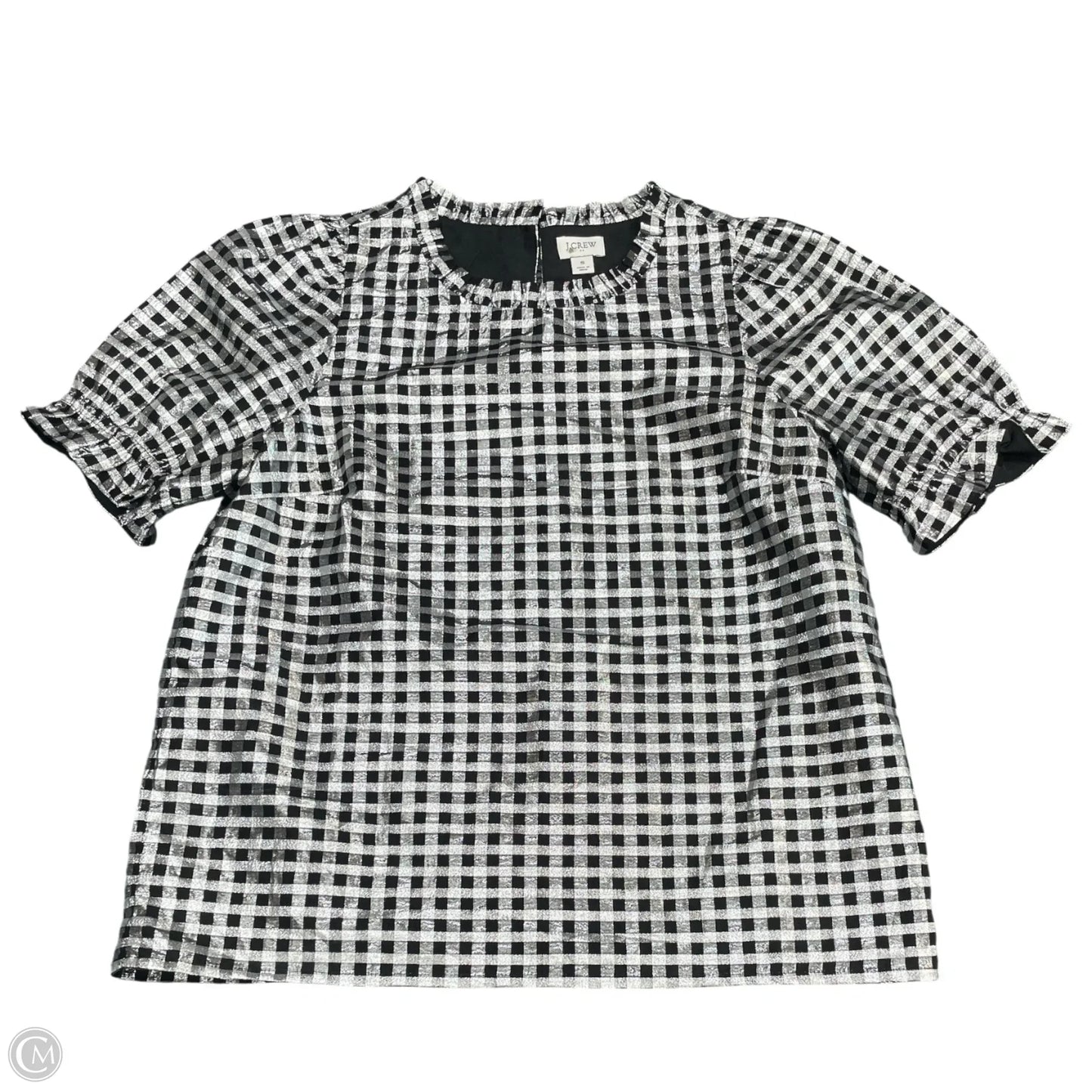 Blouse Short Sleeve By J. Crew In Black & Silver, Size: S