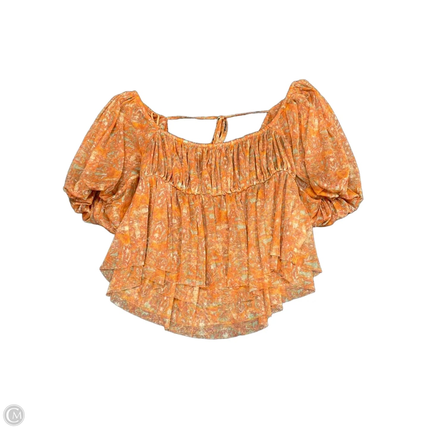 Blouse Short Sleeve By Free People In Orange, Size: M