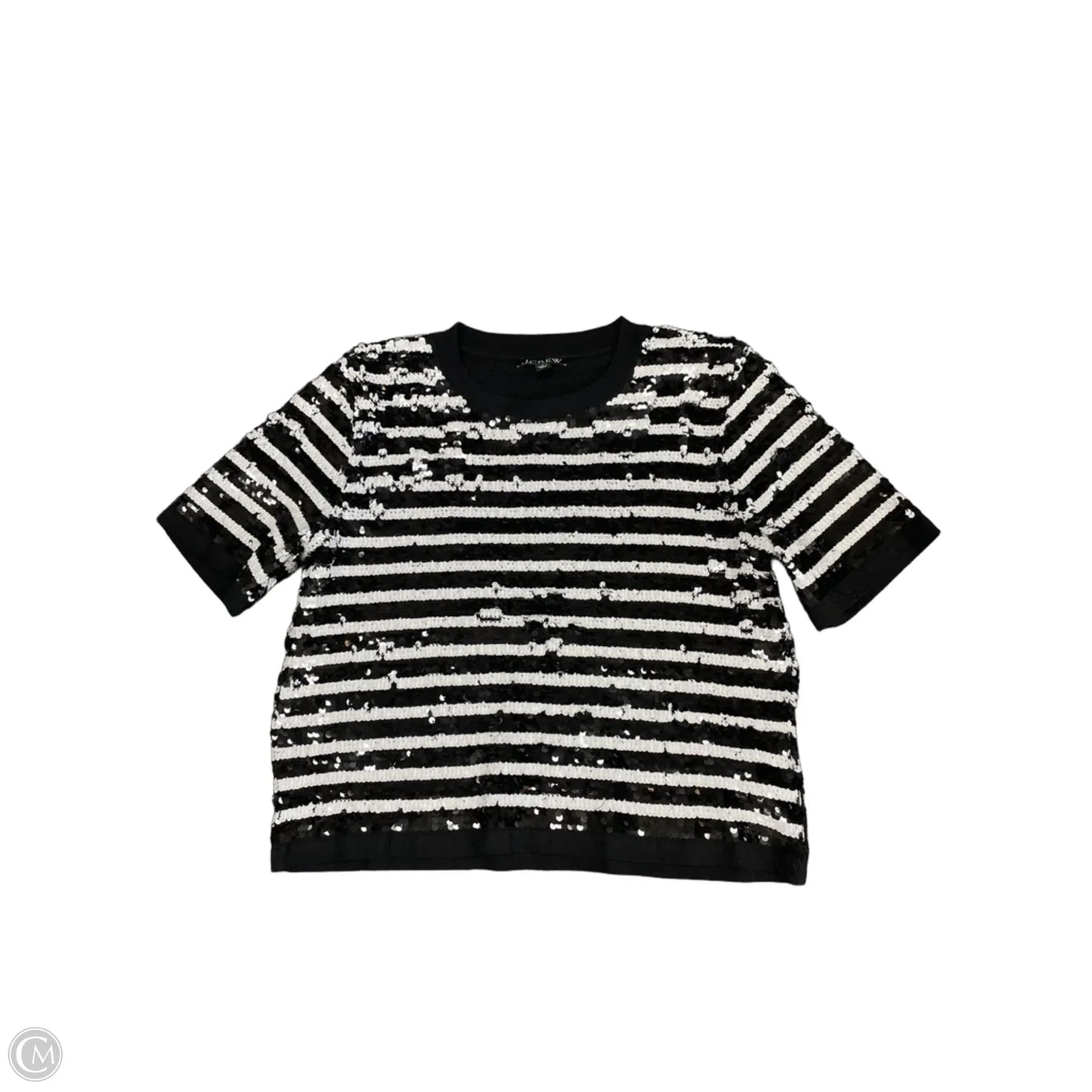 Top Short Sleeve By J. Crew In Black & White, Size: S