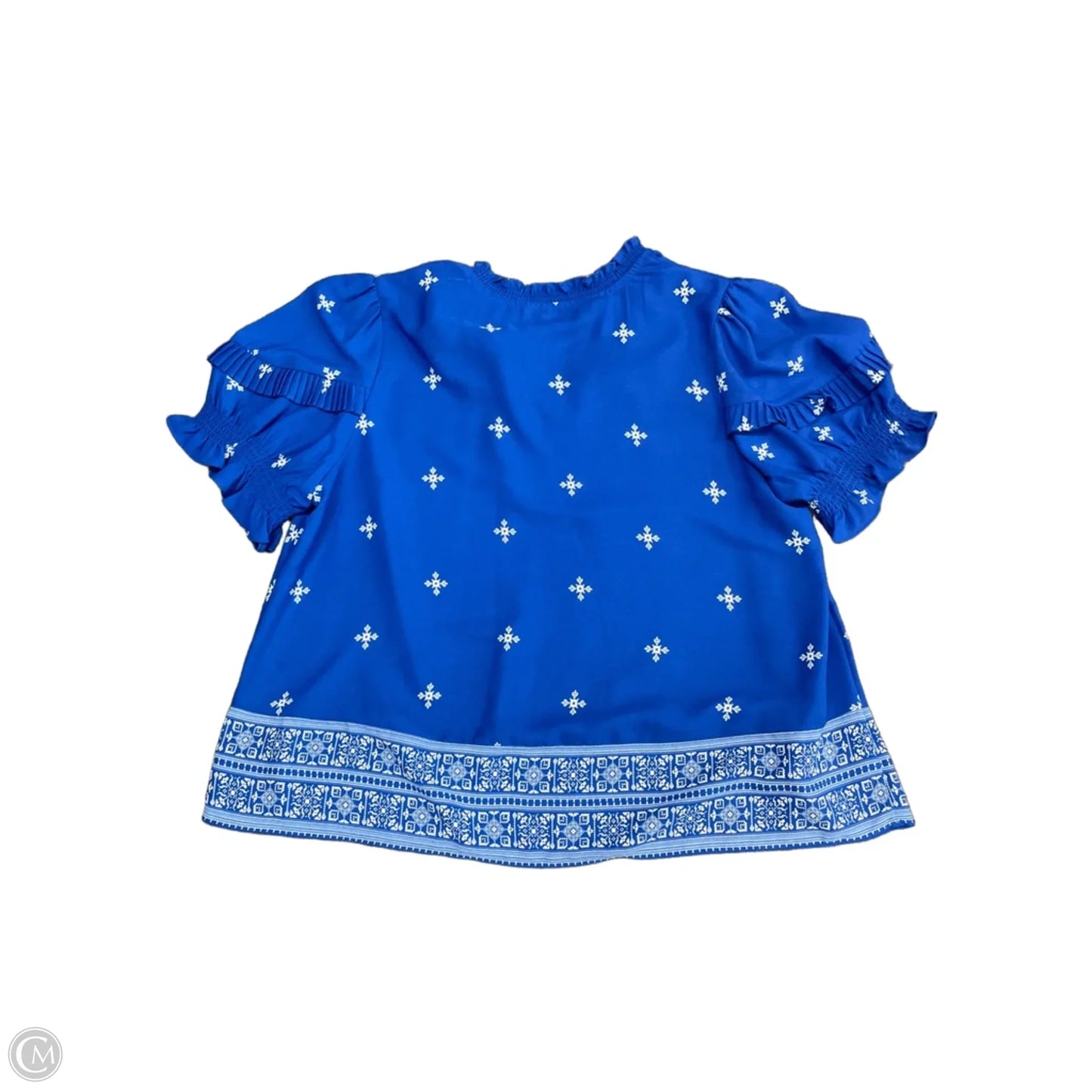 Blouse Short Sleeve By Cato In Blue, Size: 1x