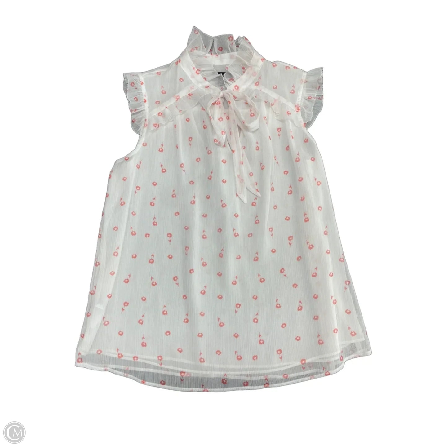 Blouse Sleeveless By Ann Taylor In Pink & White, Size: Xs